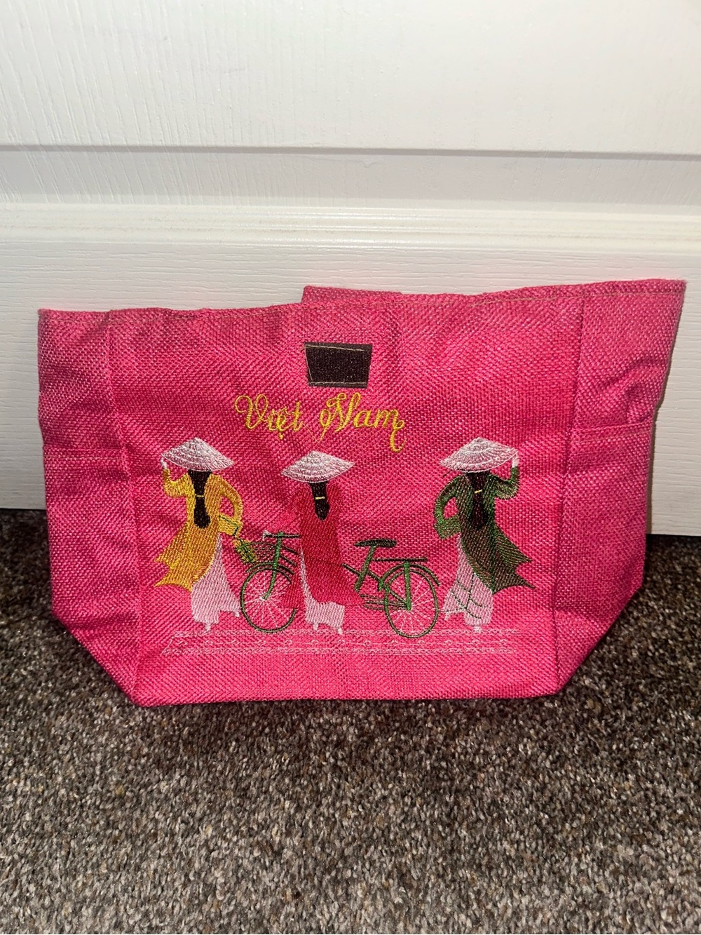 Hot Pink Vietnam Small Tote Bag